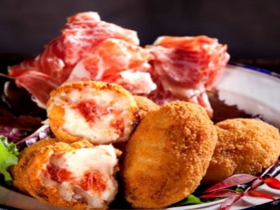 Croquetas con Jamón Serrano y setas